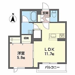 ベレオYN 1LDKの間取図画像