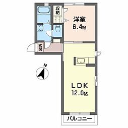 エリス638 1LDKの間取図画像