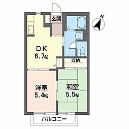 ディアスFA 2DKの間取図画像