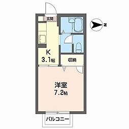 ドミールさくら 1Kの間取図画像