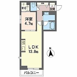 アンビシア西ノ内 1LDKの間取図画像