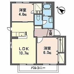 コート・アバンテD 2LDKの間取図画像