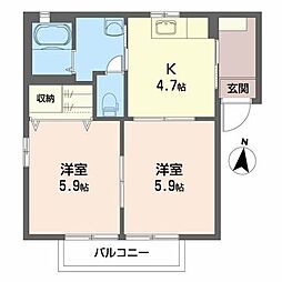 ドリーミーNOBU 2Kの間取図画像