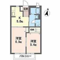 コーポ・ペアレンツA 2Kの間取図画像