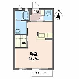 ディアス関場2 ワンルームの間取図画像