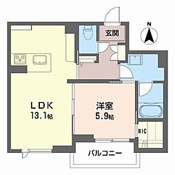 BEREOAKAGIHL 1LDKの間取図画像