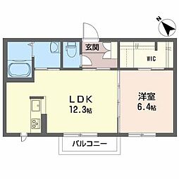 シャーメゾン泉A 1LDKの間取図画像