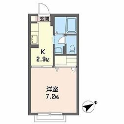 セントラルプラザA 1Kの間取図画像