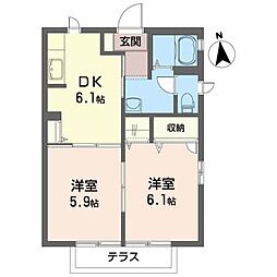 シャーメゾンエスペランサ 2DKの間取図画像