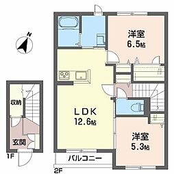 シャーメゾンミュウ 2LDKの間取図画像