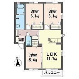 エクセルコート 3LDKの間取図画像