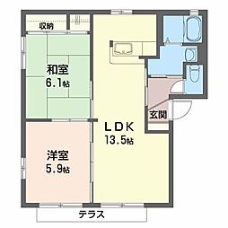 クールシエル 2LDKの間取図画像