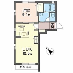 シャーメゾン八反田 1LDKの間取図画像
