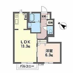フォレストパーク 1LDKの間取図画像