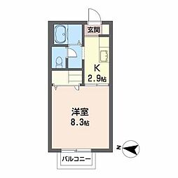 プリマヴェーラ 1Kの間取図画像