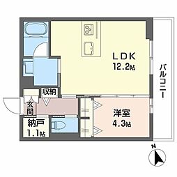 シャーメゾン コア八日町 1LDKの間取図画像