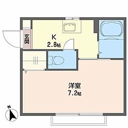 ハイネス十日町 1Kの間取図画像