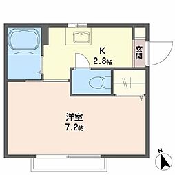 ハイネス十日町 1Kの間取図画像