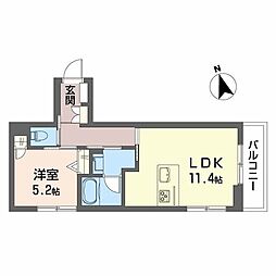 シャーメゾン コア八日町 1LDKの間取図画像
