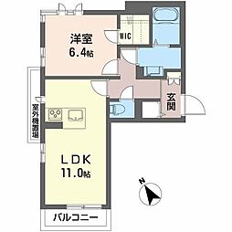 シャーメゾン旭町 1LDKの間取図画像
