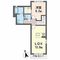 ガーデン美の恵 1LDKの間取図画像