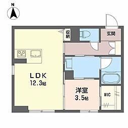 シャーメゾン ココ・アリエッタ 1LDKの間取図画像