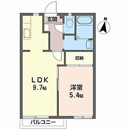 プライムパークB 1LDKの間取図画像