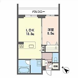 グランメゾン盛岡駅前I 1LDKの間取図画像