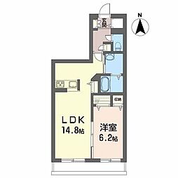 メゾンマスト盛南2 1LDKの間取図画像