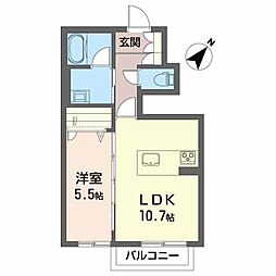 シャーメゾン梨木町 1LDKの間取図画像