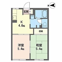 ディアス・田園1 2Kの間取図画像
