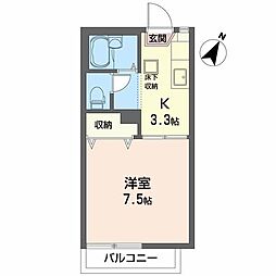 タウニィ小野 1Kの間取図画像