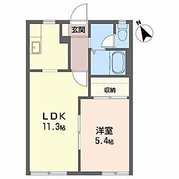 ファミール北日詰A棟 1LDKの間取図画像