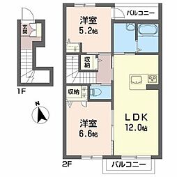 プレジデンス 2LDKの間取図画像