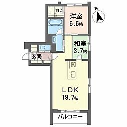 BEREO桜城 2LDKの間取図画像