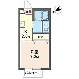 カオリーモ青山　Ｂ 2階1Kの間取り