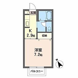 カオリーモ青山A 1Kの間取図画像