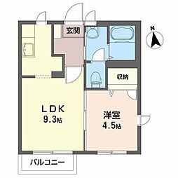 シャーメゾン・トレンテ 1LDKの間取図画像