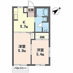 サンパークスズキ 2Kの間取図画像