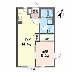 メゾン・グランディアB 1LDKの間取図画像
