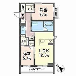 諏訪町てらす 2LDKの間取図画像