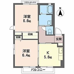 カーサリブレ・ドゥ 2Kの間取図画像