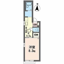 ボナール 1Kの間取図画像