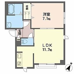 シャーメゾンタカミ 1LDKの間取図画像