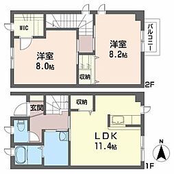 シャーメゾンブレット 2LDKの間取図画像