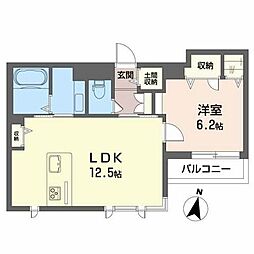メゾンマスト大町　Ｂ 3階1LDKの間取り