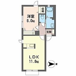 シャーメゾン八幡町1 1LDKの間取図画像