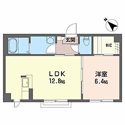 シャーメゾンポラリス 1LDKの間取図画像