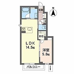 シティプラザ青森 C棟 1LDKの間取図画像