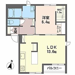 サンライズ・インＡ 1階1LDKの間取り